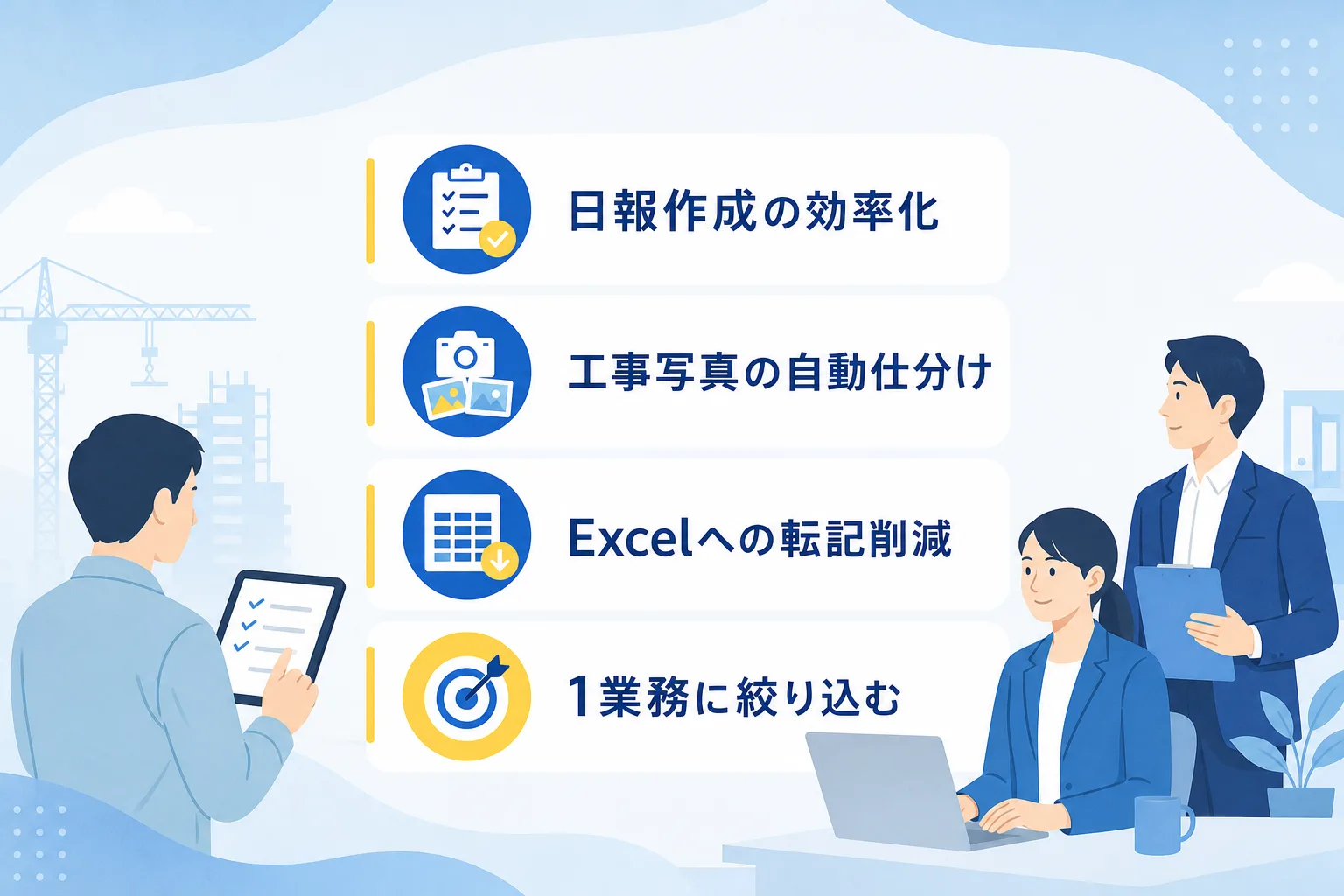 【中小向け】建設業DX導入支援の選び方｜現場が定着する3ステップと費用