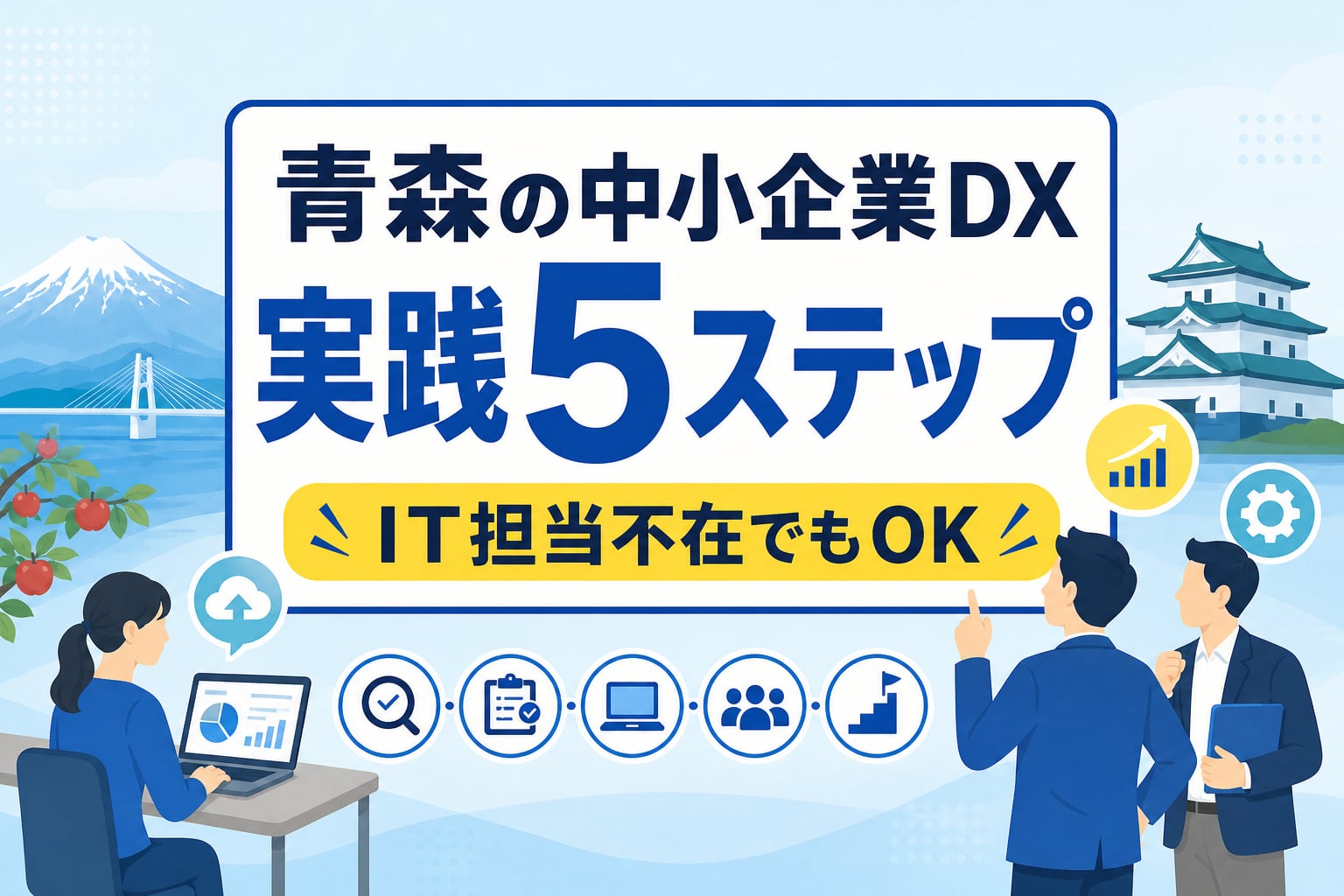 【青森県内の中小企業向けDX】IT担当不在から始める実践5ステップと補助金活用