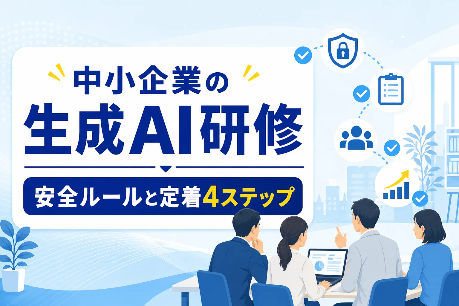 【中小企業向け】生成AIの業務活用研修｜安全なルール策定と定着4ステップ